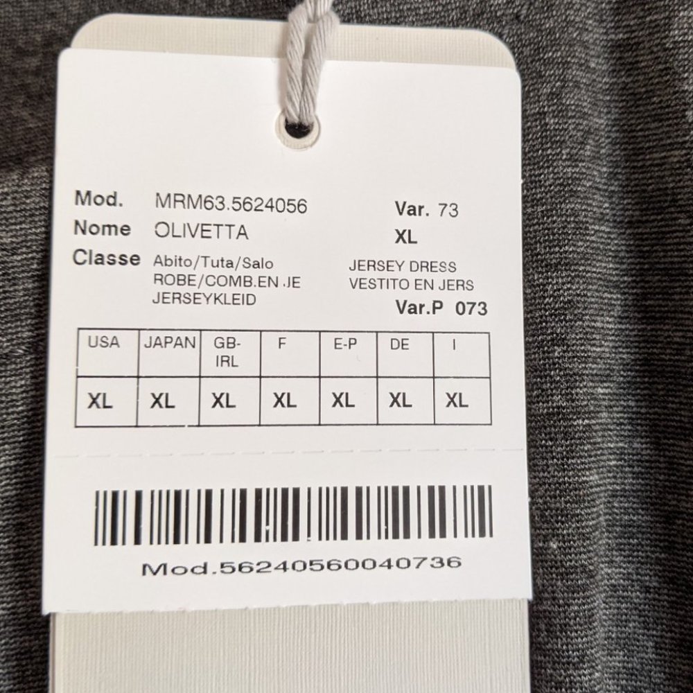 NWT Marina Rinaldi Sport Olivetta long-sleeved gray tailored midi dress, size 22 - Picture 5 of 10